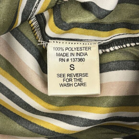Truly 4 You Satin Jacket Womens Small Green Shiny Striped Bomber Retro - Picture 5 of 11